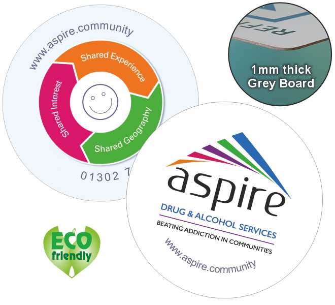 Double Sided Card Coaster 95mm Round