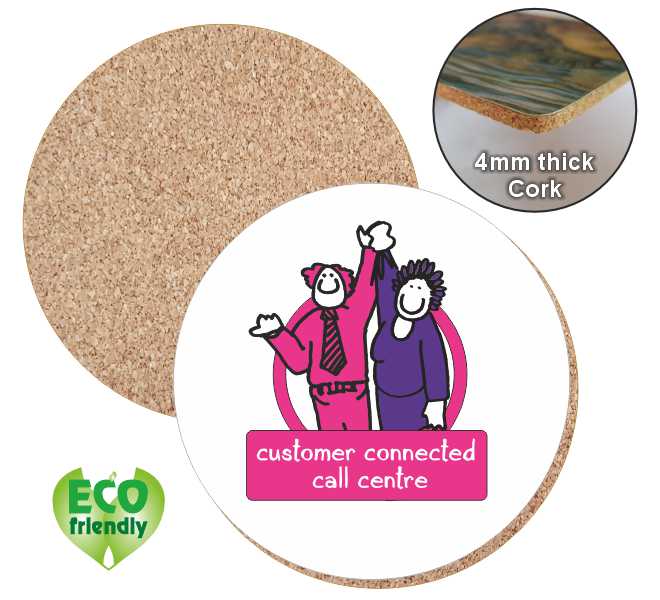 95mm Round 4mm cork base