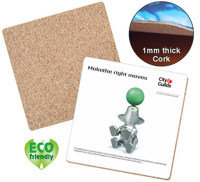 95mm Square 1mm cork base