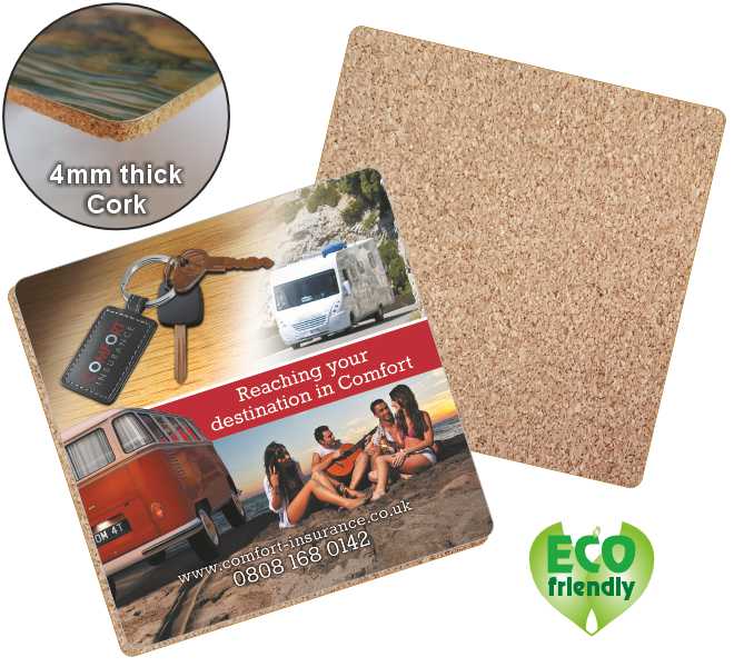 95mm Square 4mm cork base